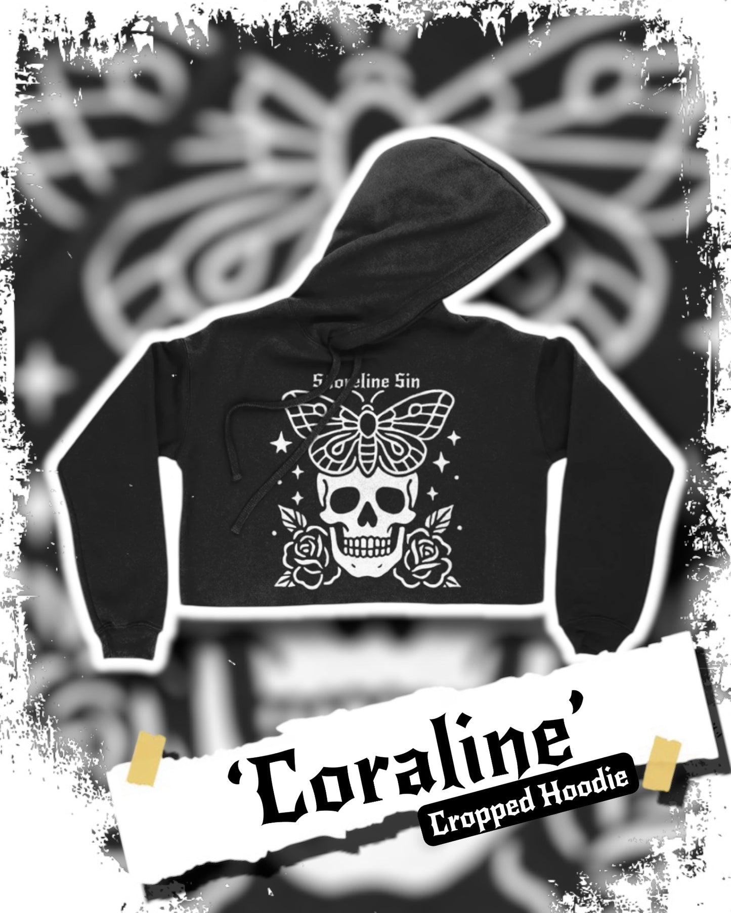 Coraline Cropped Tattoo Hoodie