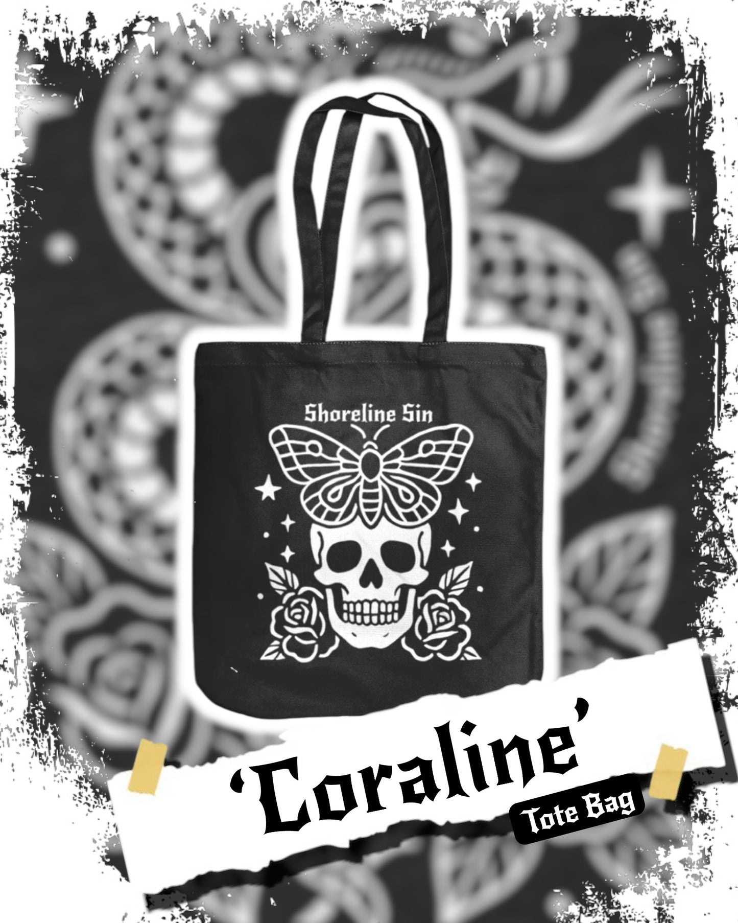 Coraline Tattoo Tote Bag